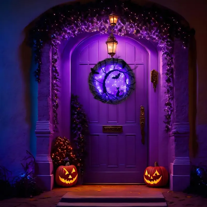 UEOZ Halloween Wreaths – Fifteen inch lighted Halloween wreath