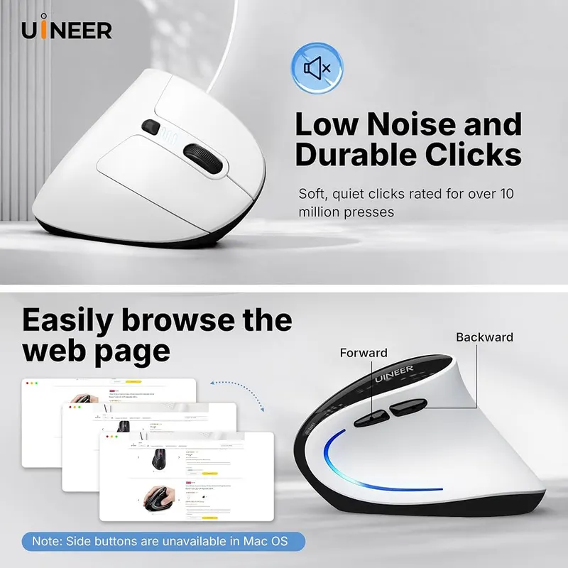 Uineer Ergonomic Wireless Vertical Mouse – product photo 8 of 9