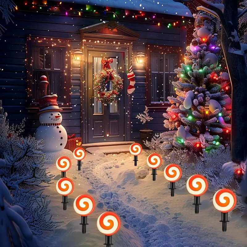 Ultimate Unicorn Christmas Decoration Lollipop Pathway Lights Red – Widely Application