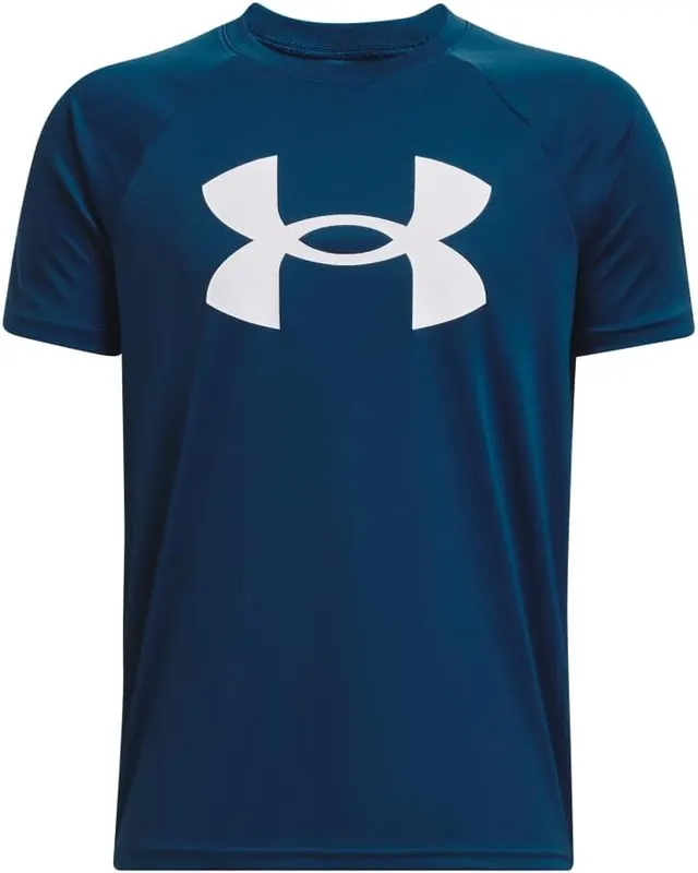 Under Armour Boys Tech Big Logo Short Sleeve in (426) Varsity Blue / / White