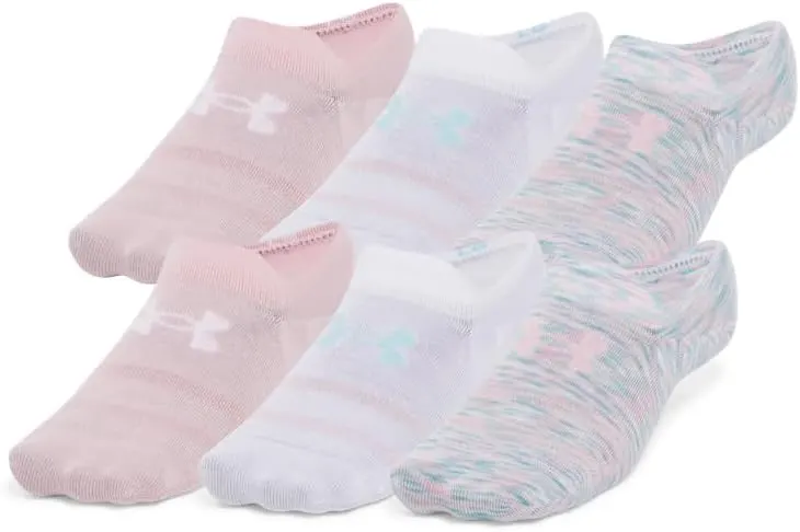 Under Armour Unisex Essential Ultra Low Tab Socks in (103) White / White / Prime Pink