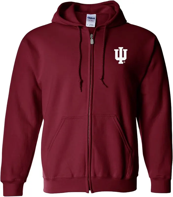 Underground Printing Indiana Primary Logo LC Zip Hoodie in Indiana Hoosiers Cardinal