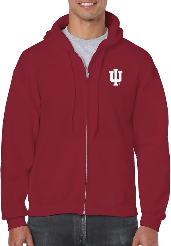Underground Printing Indiana Primary Logo LC Zip Hoodie – Embroidered on Gildan Heavy Blend Full-Zip Hooded Sweatshirt