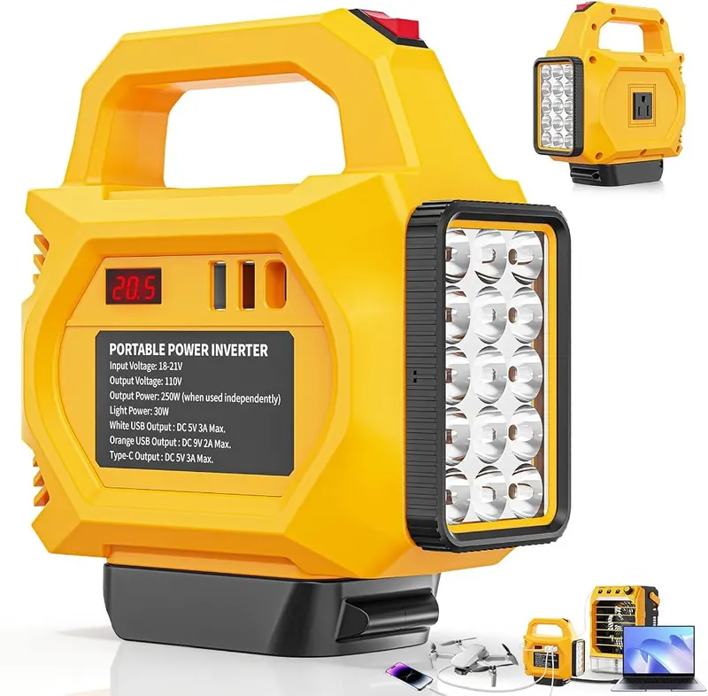 Uniqwamo 250W Power Inverter Compatible in Yellow