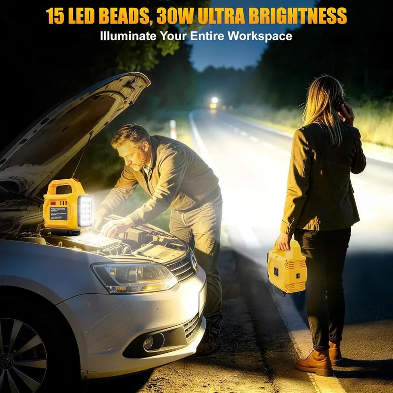 Uniqwamo 250W Power Inverter Compatible – Features a bright 3000 lumen LED light