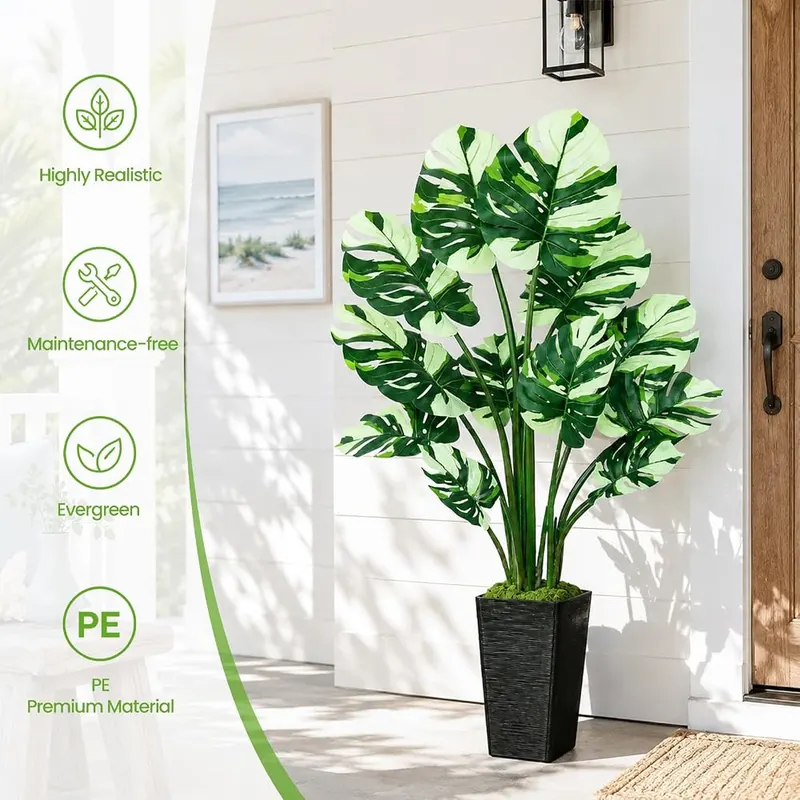 UPBUD Artificial Monstera Plant – 5.3 ft (64 inch) faux monstera