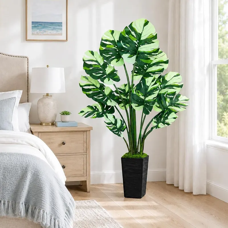 UPBUD Artificial Monstera Plant – No watering or sunlight needed