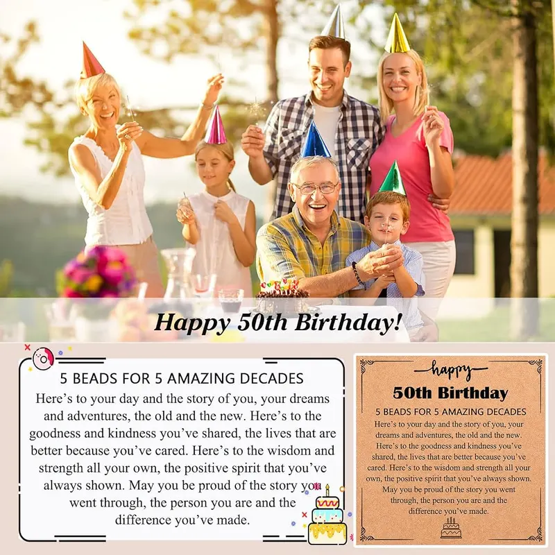 UPROMI 50th Birthday Gifts Decorations – 50th Birthday Bracelet