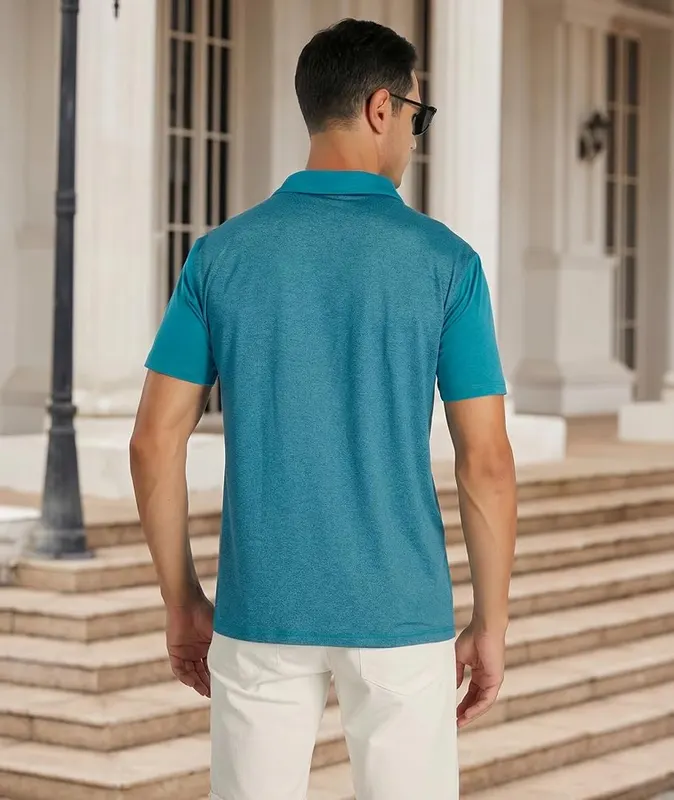 V VALANCH Men’s Polo Shirts – Enhanced airflow mesh back panel