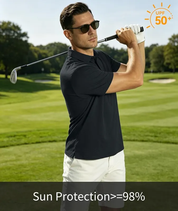 V VALANCH Men’s Short Sleeve Polo Shirts 2XL – Dark gray color option