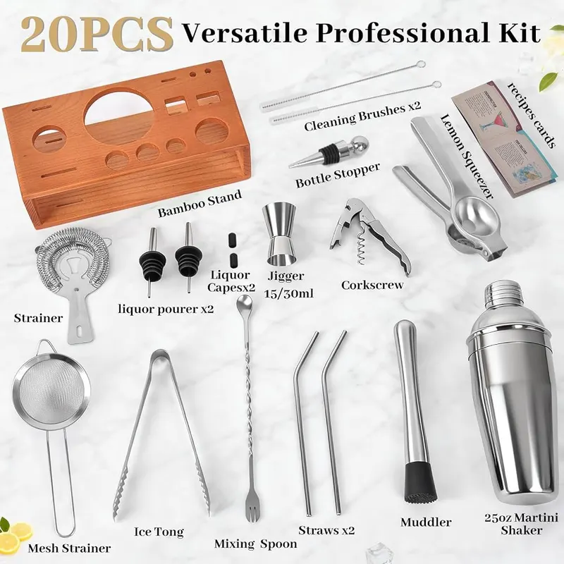 Vabaso 20PCS Bartender Kit – 20 piece bartender kit