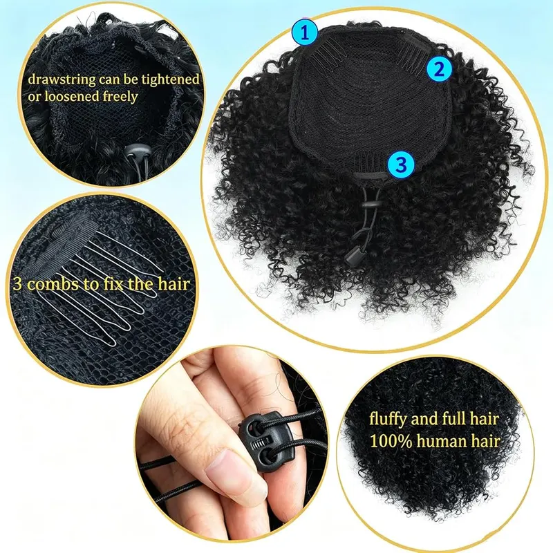 VADES Drawstring Ponytail Extension Human Hair – product photo 2 of 6