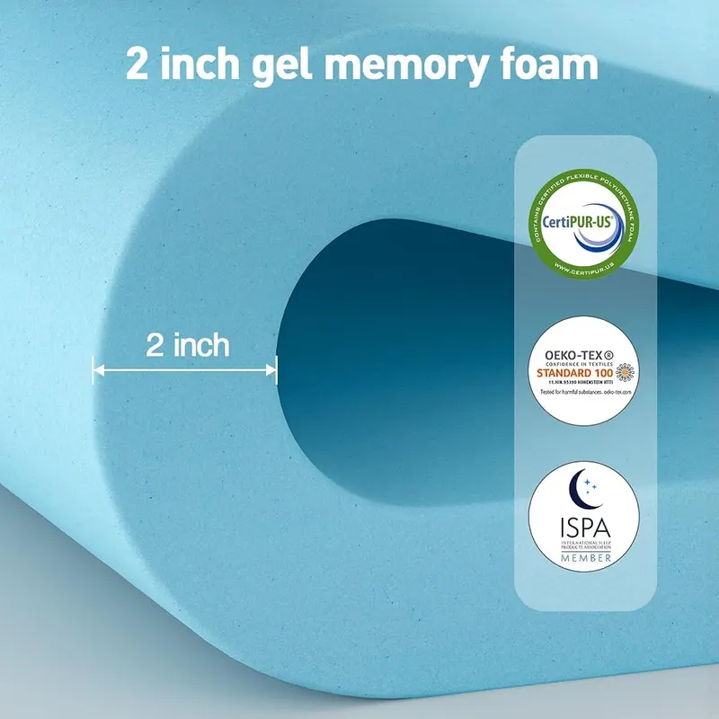 VALUXE Dual Layer 3 Inch Memory Foam – Deep pocket fits 8-21 inch mattresses