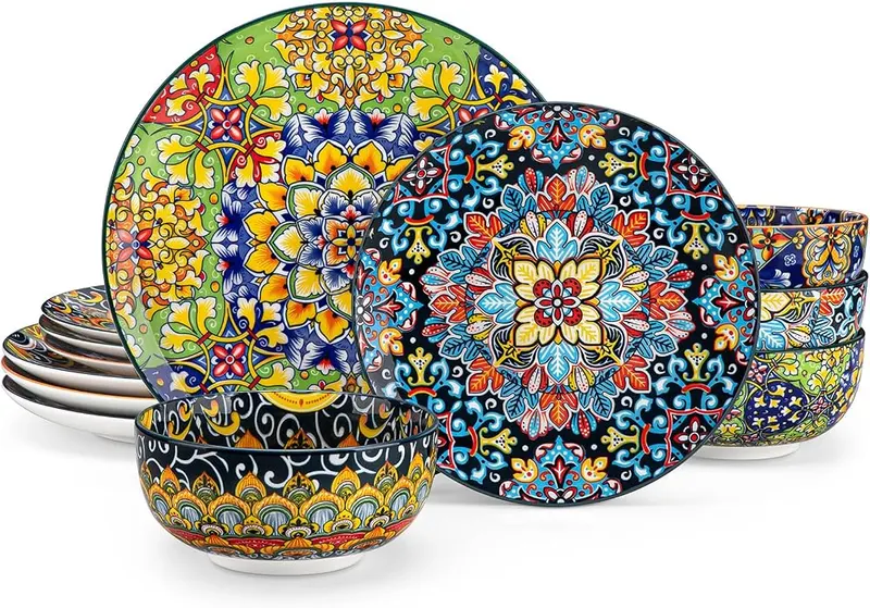 vancasso 12 Pieces Dinnerware Sets in Bohemian Style