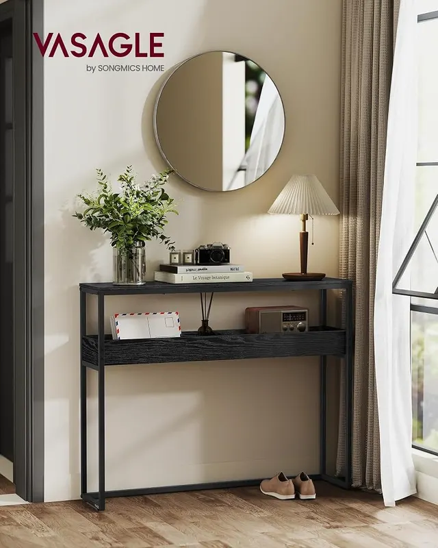 VASAGLE 39.4 Inches Console Table – Slim 9.4-inch depth for narrow spaces