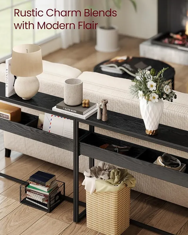 VASAGLE 39.4 Inches Console Table – Adjustable feet for uneven floors
