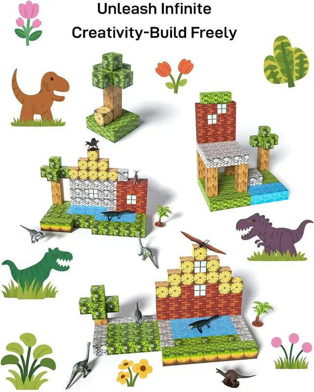 Veecafiodi Magnetic Blocks – Pink color set