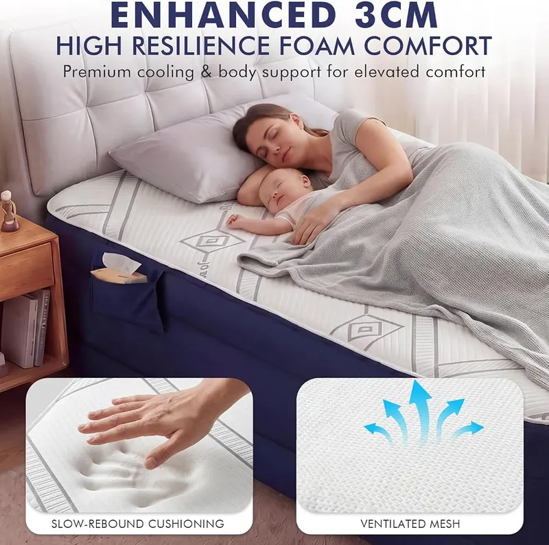 VENAKURAH Twin Air Mattress – Fast 2-3 Min Inflation with Leak-Resistant Design