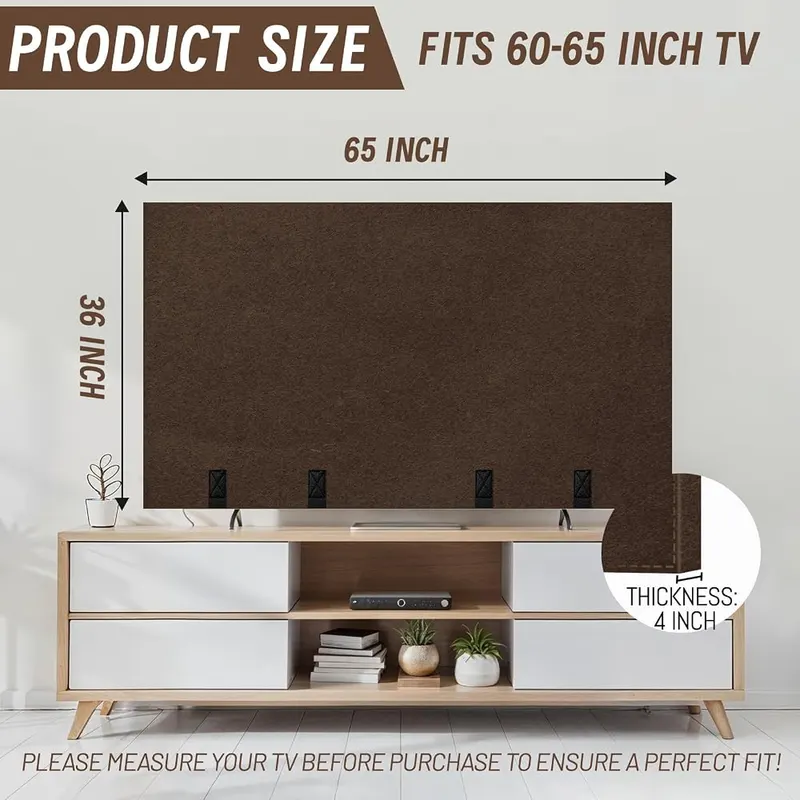 Verdanzia TV Cover for Moving deep coffee color – This TV cover is specifically designed for 60