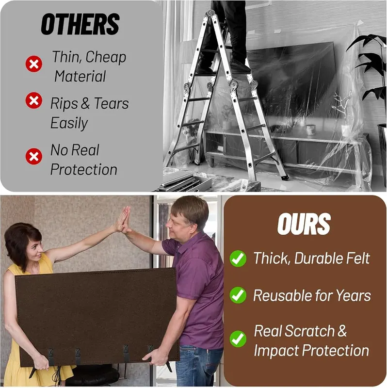 Verdanzia TV Cover for Moving deep coffee color – This tv protector moving provides essential defense against