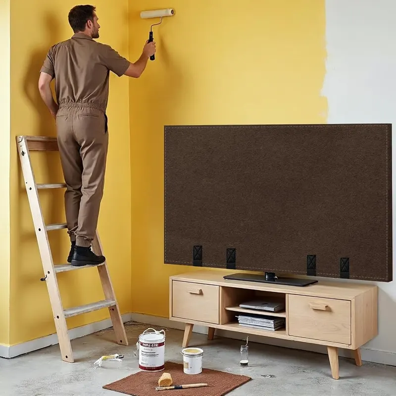 Verdanzia TV Cover for Moving deep coffee color – Your purchase includes one premium tv wrap