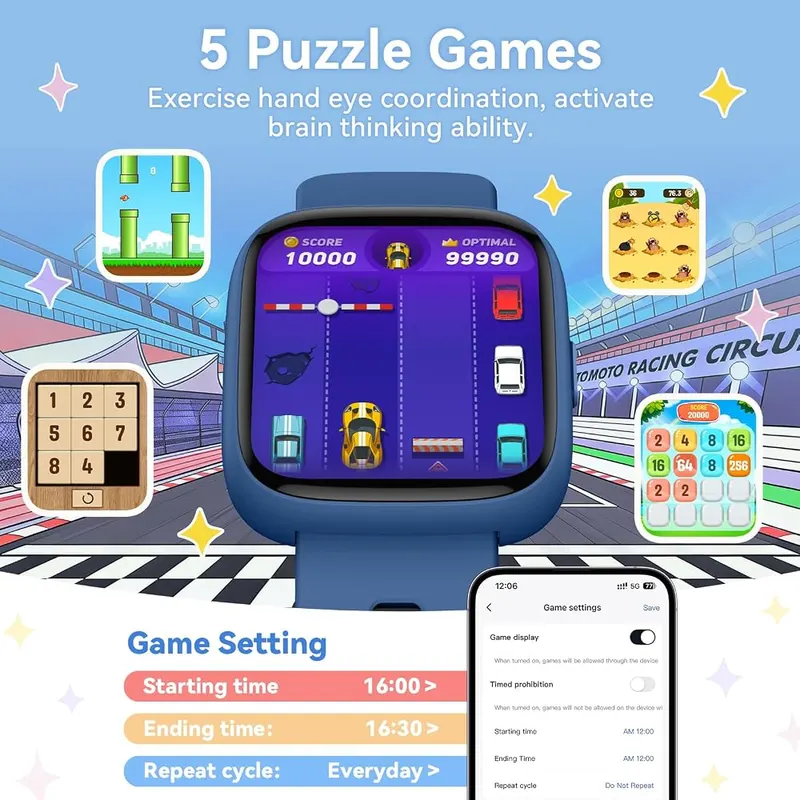 VERFIT Kids Smart Watch – Puzzle Games under Parents' Control