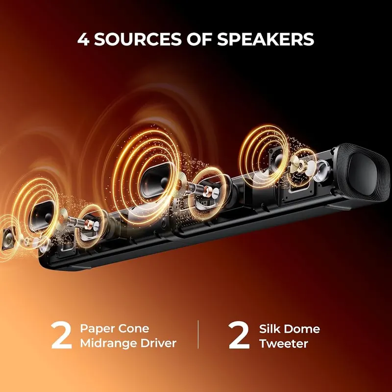 vibeadio Sound Bar – Seamless ARC & Multi-Input Connectivity