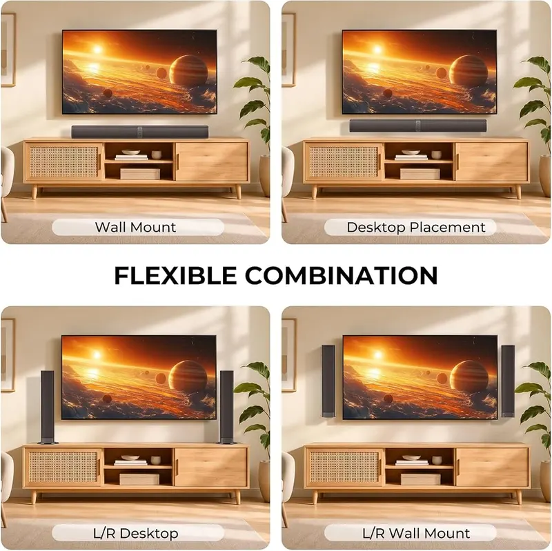 vibeadio Sound Bar – Easy Setup & Mounting Kit Included