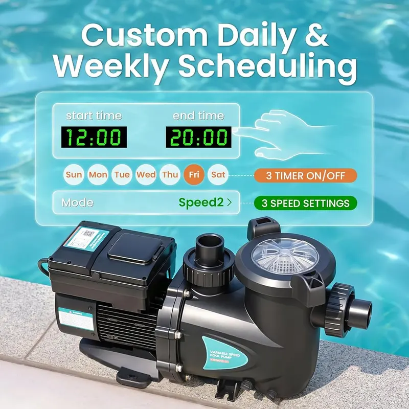 Vidapool Variable Speed Pool Pump – Smart Wi-Fi Control – Built-in Wi-Fi lets you