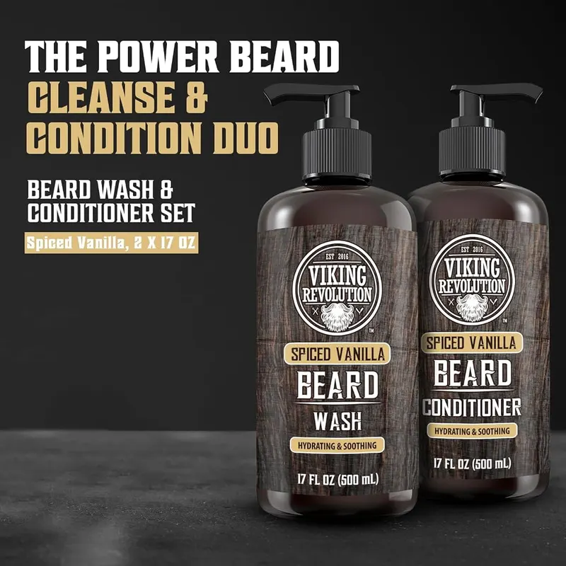 Viking Revolution Beard Wash & Conditioner Set – Beard wash and conditioner pair