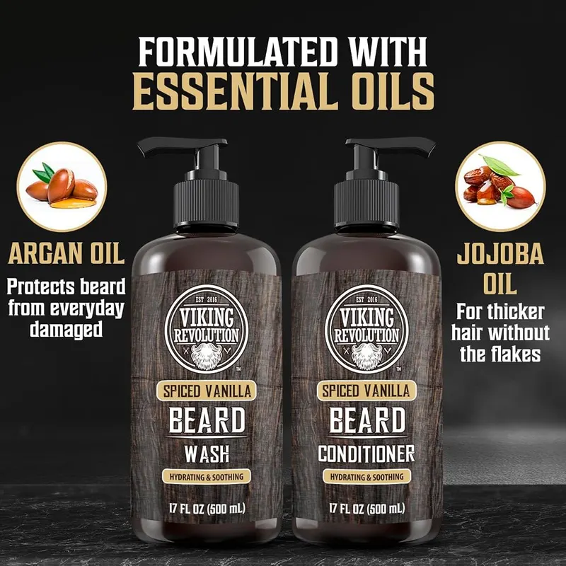 Viking Revolution Beard Wash & Conditioner Set – Contains Viking Revolution beard oil