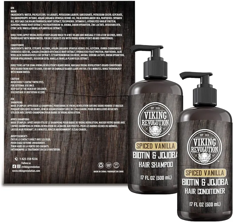 Viking Revolution Beard Wash & Conditioner Set – Rich lather from a small amount