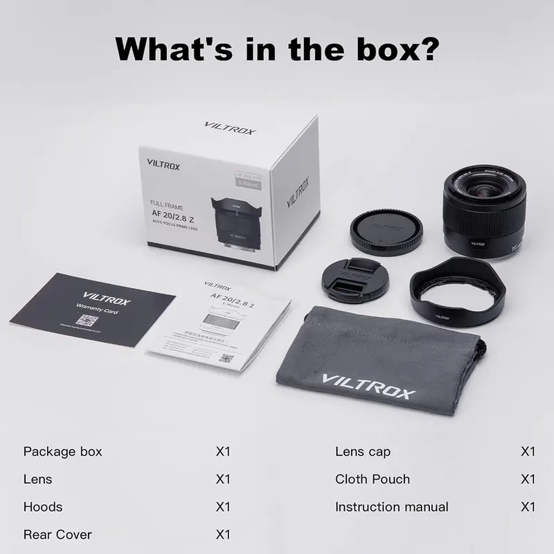 VILTROX 20mm F2.8 Full-Frame Lens – product photo 9 of 9