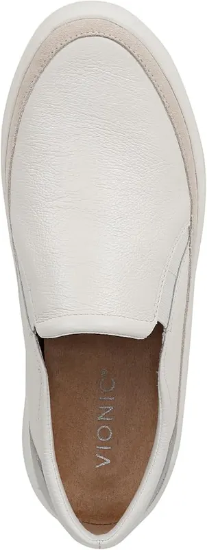 Vionic Womens Kearny Sneaker White Leather 9 – Lightweight, flexible EVA midsole absorbs shock, reducing stress
