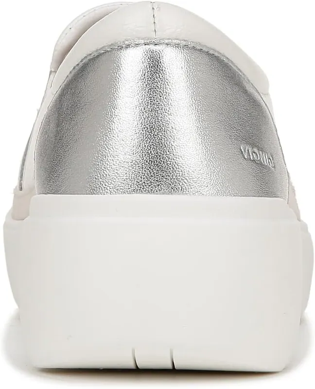 Vionic Womens Kearny Sneaker White Leather 9 – Women's casual sneaker with removable orthotic insert