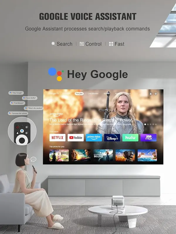 VISSPL 【Google TV & 4K】Smart Projector Crisp white – product photo 5 of 9