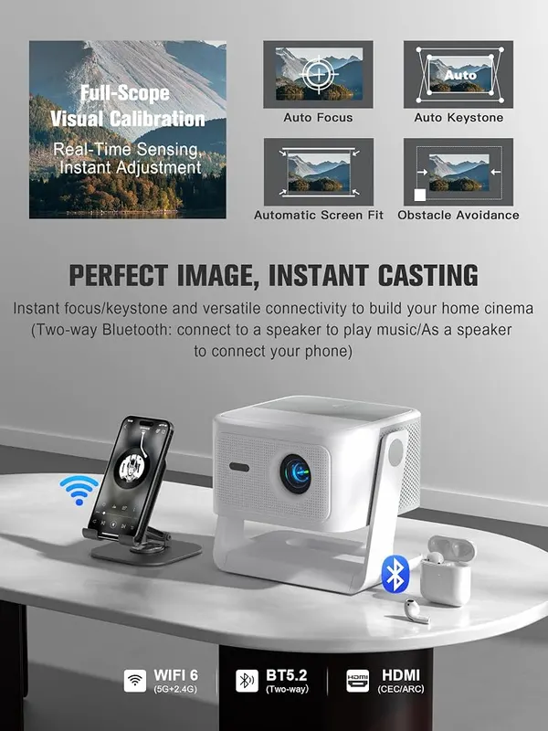 VISSPL 【Google TV & 4K】Smart Projector Crisp white – product photo 9 of 9