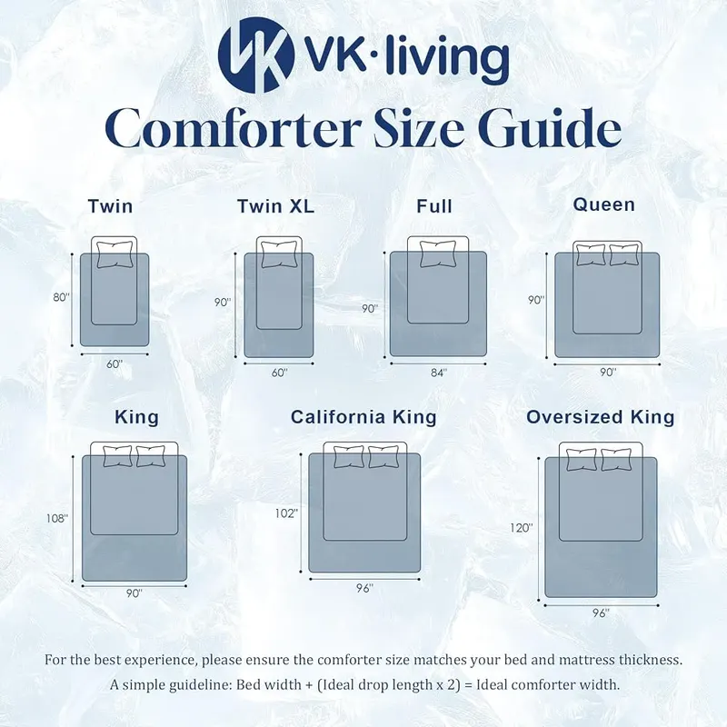 VK·LIVING Cooling Comforter King Size 90″x108″ – King size 90 by 108 inches