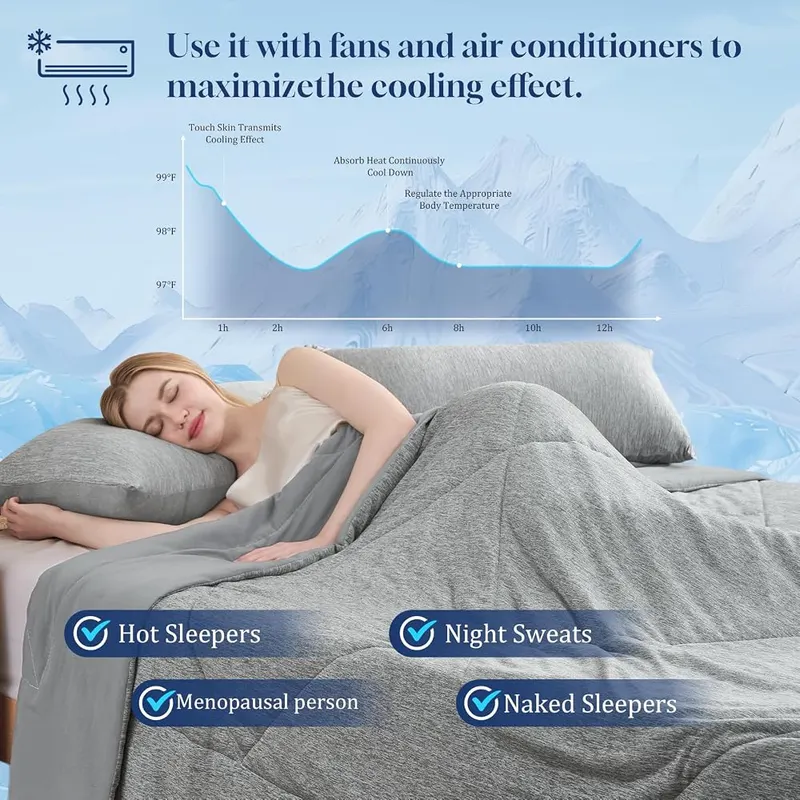 VK·LIVING Cooling Comforter King Size 90″x108″ – Double-sided cooling fabric