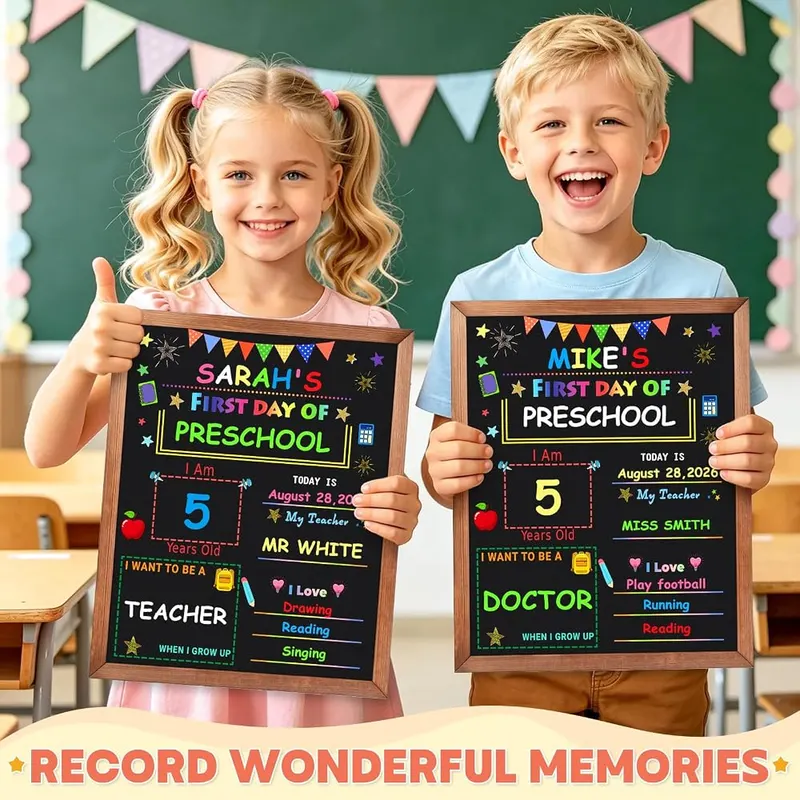 VKETNAYRO First and Last Day of School – Easy To Write And Wipe