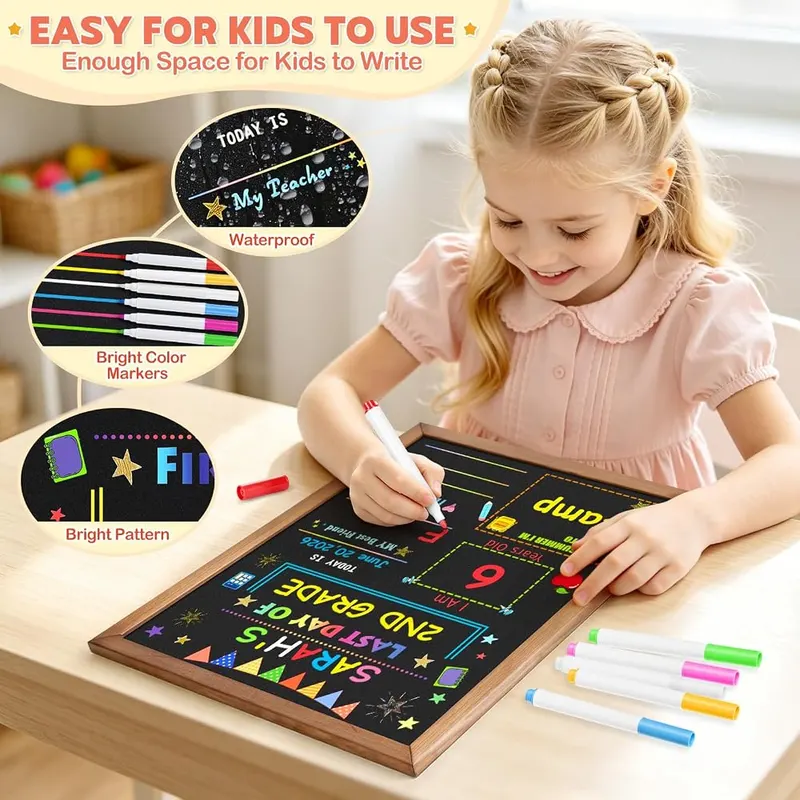 VKETNAYRO First and Last Day of School – Solid Wood Frame