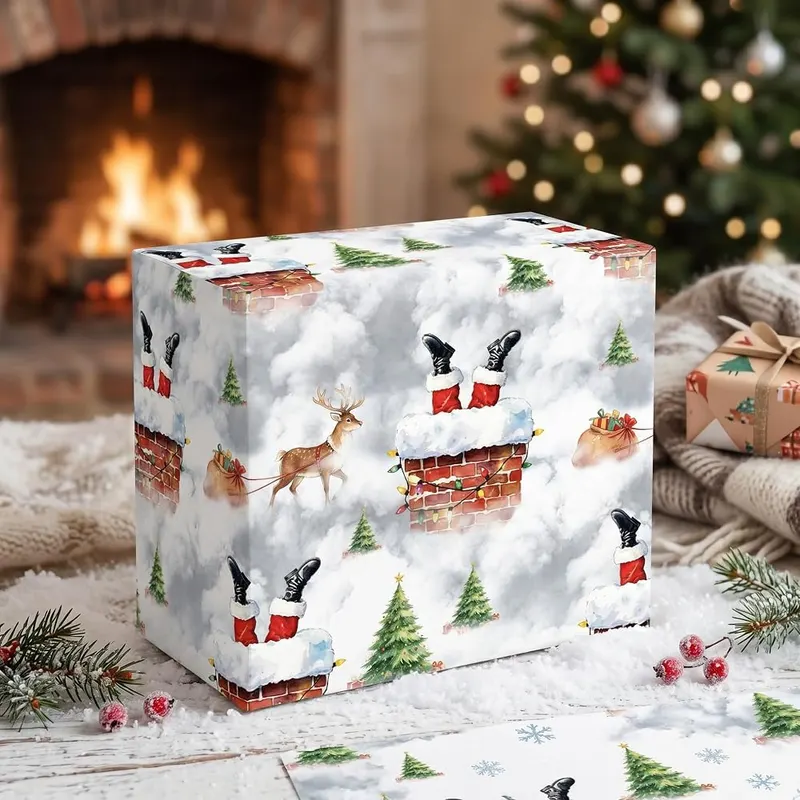 Vnaaem Funny Christmas Wrapping Paper Roll – Funny Christmas Design