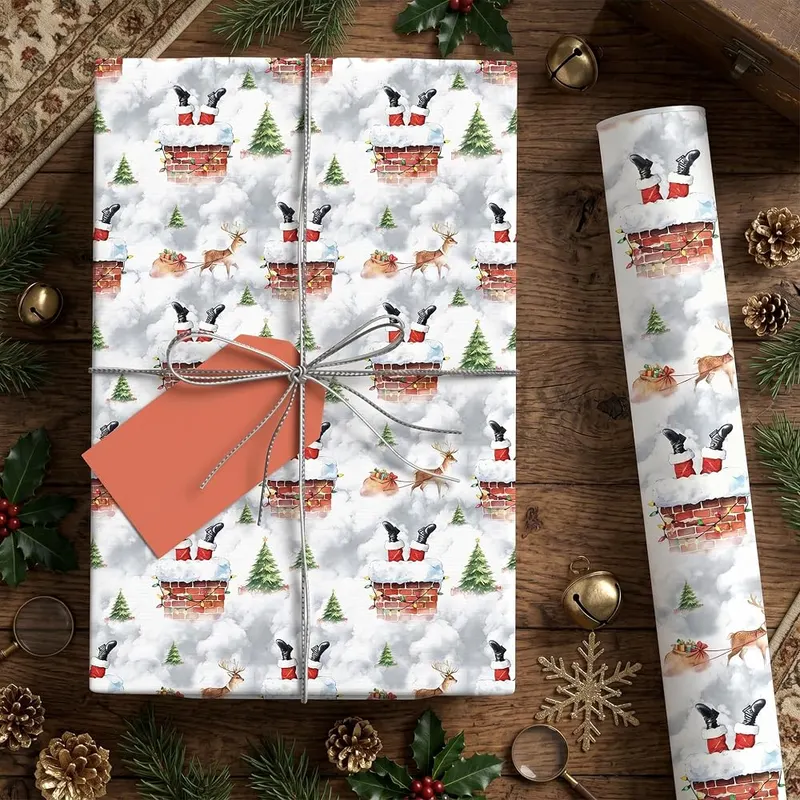 Vnaaem Funny Christmas Wrapping Paper Roll – Mini Roll