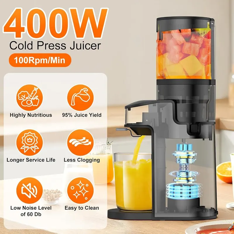 Voltisphere CFR637 Juicer Machines – Wide feed chute for whole produce