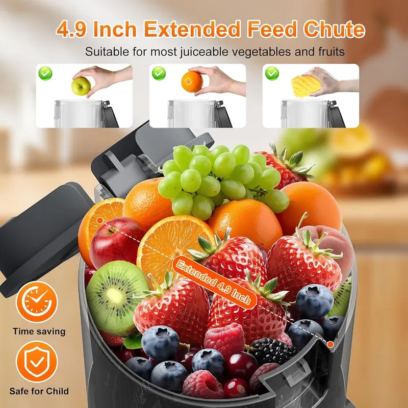 Voltisphere CFR637 Juicer Machines – Silver plastic and steel build
