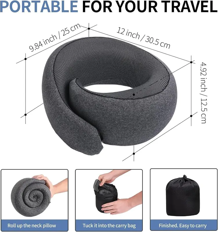 VOOMIKON Neck Pillow Airplane – Ergonomic 360 degree support design