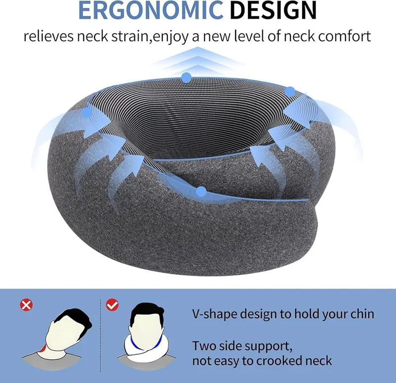 VOOMIKON Neck Pillow Airplane – Premium slow rebound memory foam
