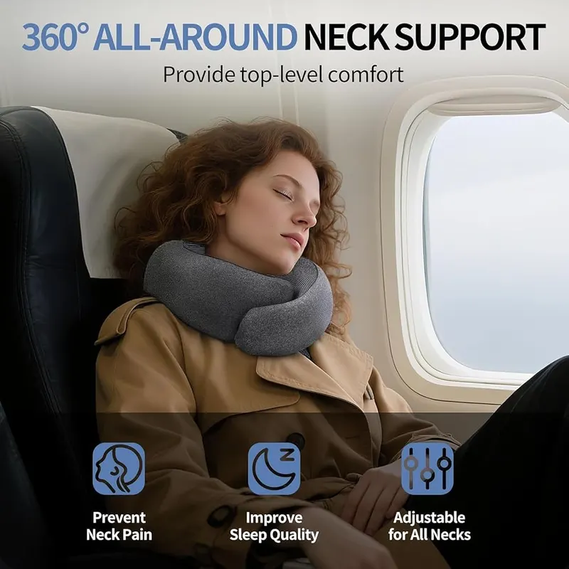 VOOMIKON Neck Pillow Airplane – Includes compact storage carry pouch