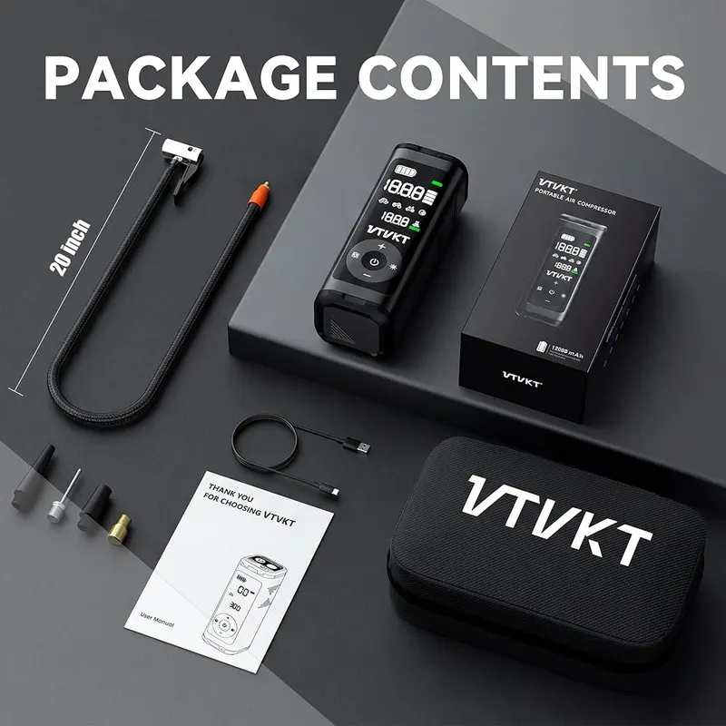 VTVKT Tire Inflator Portable Air Compressor 150PSI – product photo 8 of 8