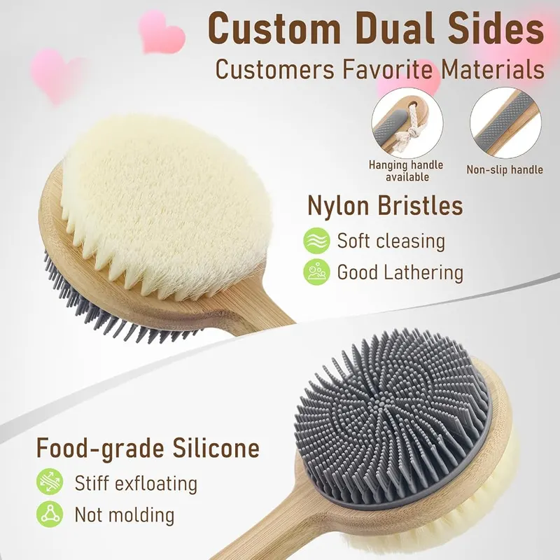 Vynusio Back Scrubber – Complete two piece bath brush set
